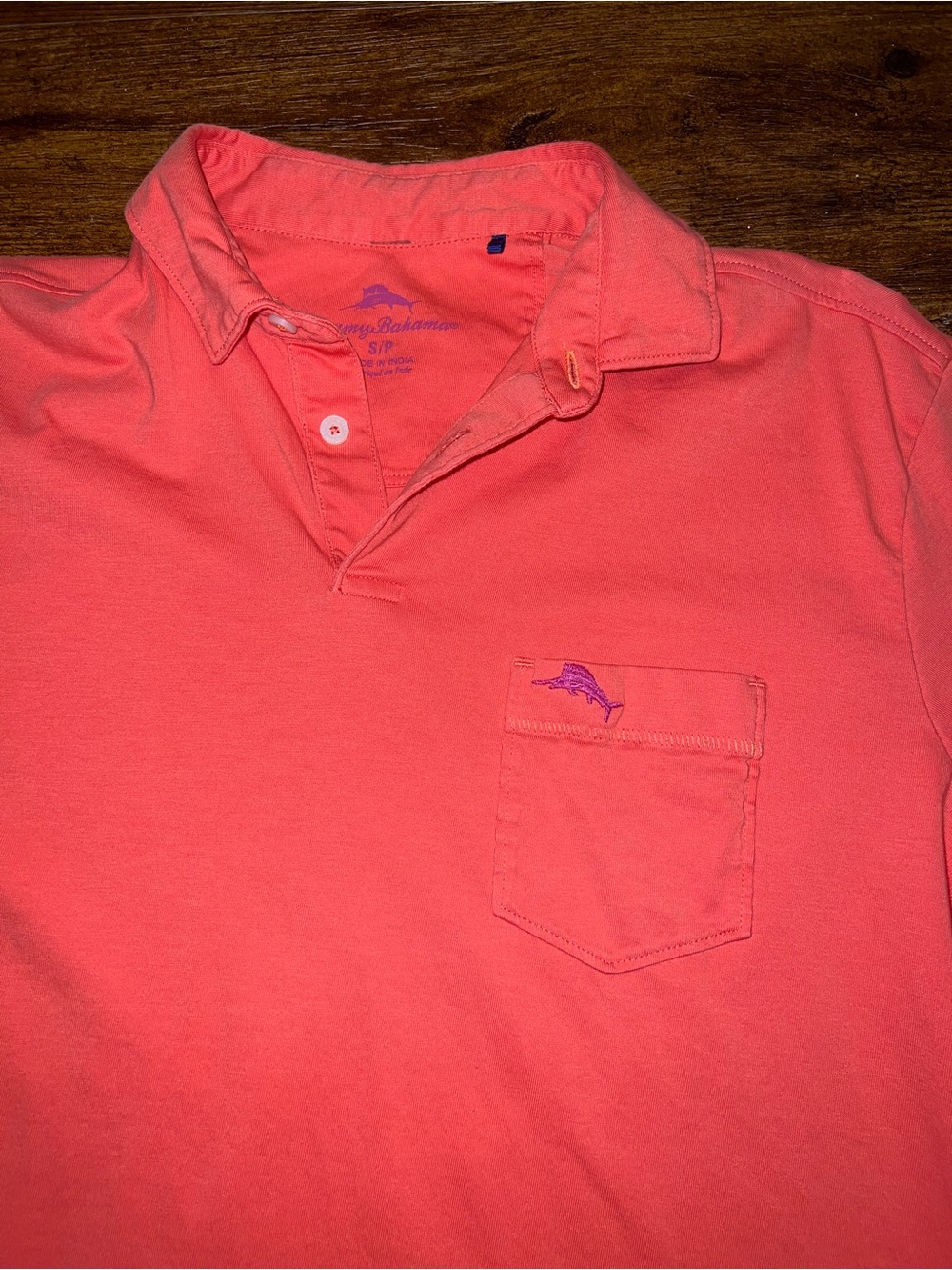 Tommy Bahama Coral Short Sleeve Polo Coastal Casual Pocket Shirt Size S - Picture 4 of 9